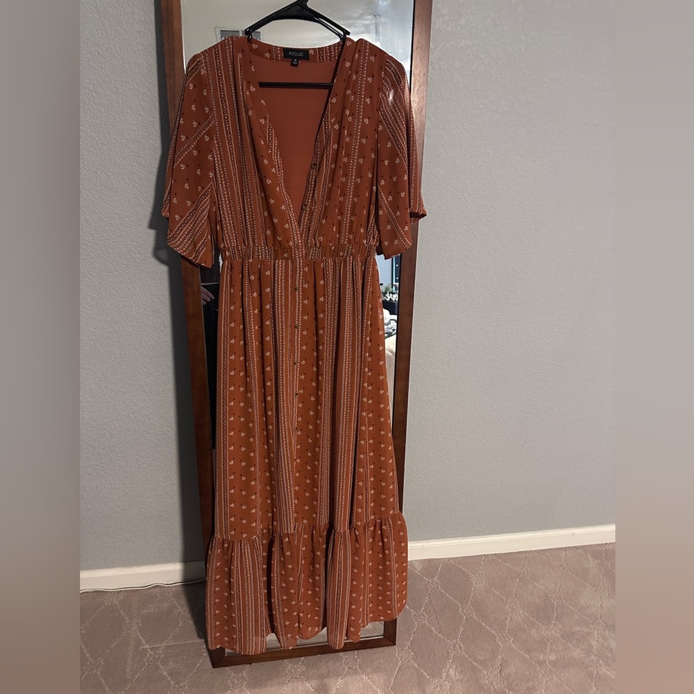 Roolee burnt orange maxi dress